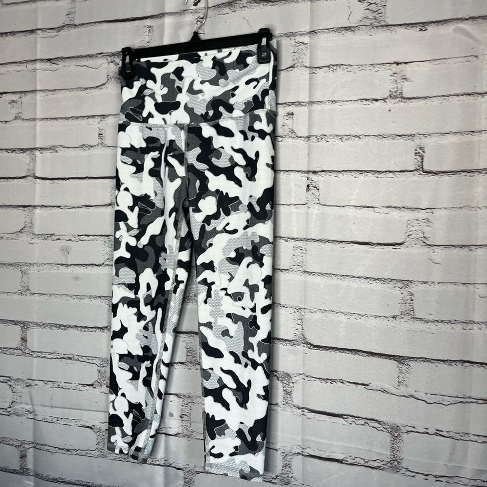 Evolution and Creation Black White Abstract Leggings SZ S High Waist Y2K Yoga - Picture 8 of 13